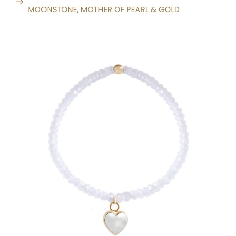 So Pretty Cara Cotter-Fraiche Sweetheart Bracelet-Moonstone, Mother of Pearl